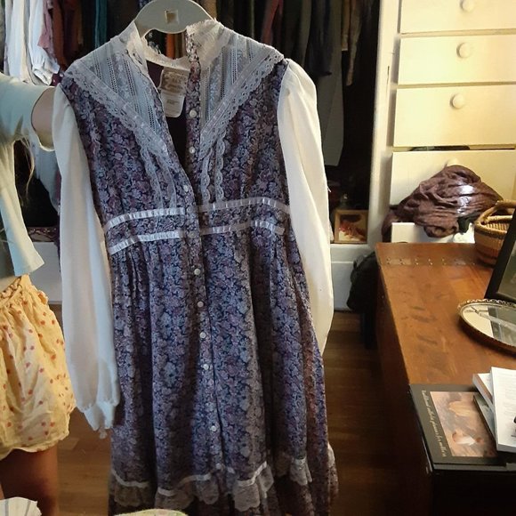 *Rare* Gunne Sax Vintage 70's Jeune Filles Girls' Dress Size 7 - Picture 1 of 2